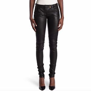Balmain Black with Tag Leather Pants